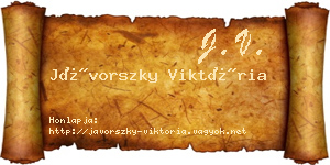 Jávorszky Viktória névjegykártya