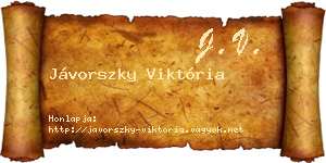 Jávorszky Viktória névjegykártya